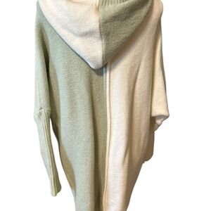 Two-Tone Green and Cream Women's Sweater